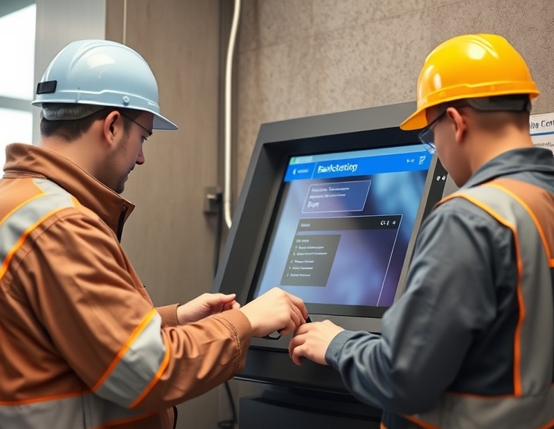 ATM in service at a bank branch