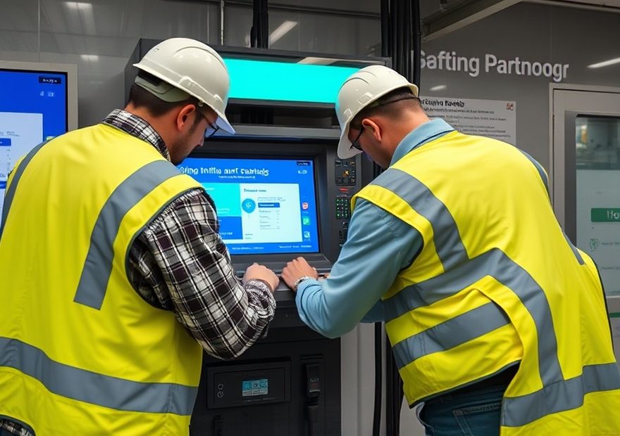 Technician carrying out maintenance on an ATM